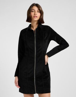 Pокля Lee Lee Slim Zip Front Dress Size XS Черно | 112370991, 0