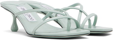 Кецове и обувки Jimmy Choo Etana 50mm Square Toe Strappy Heeled Sandals Зелено | ETANA MULE 50, 3