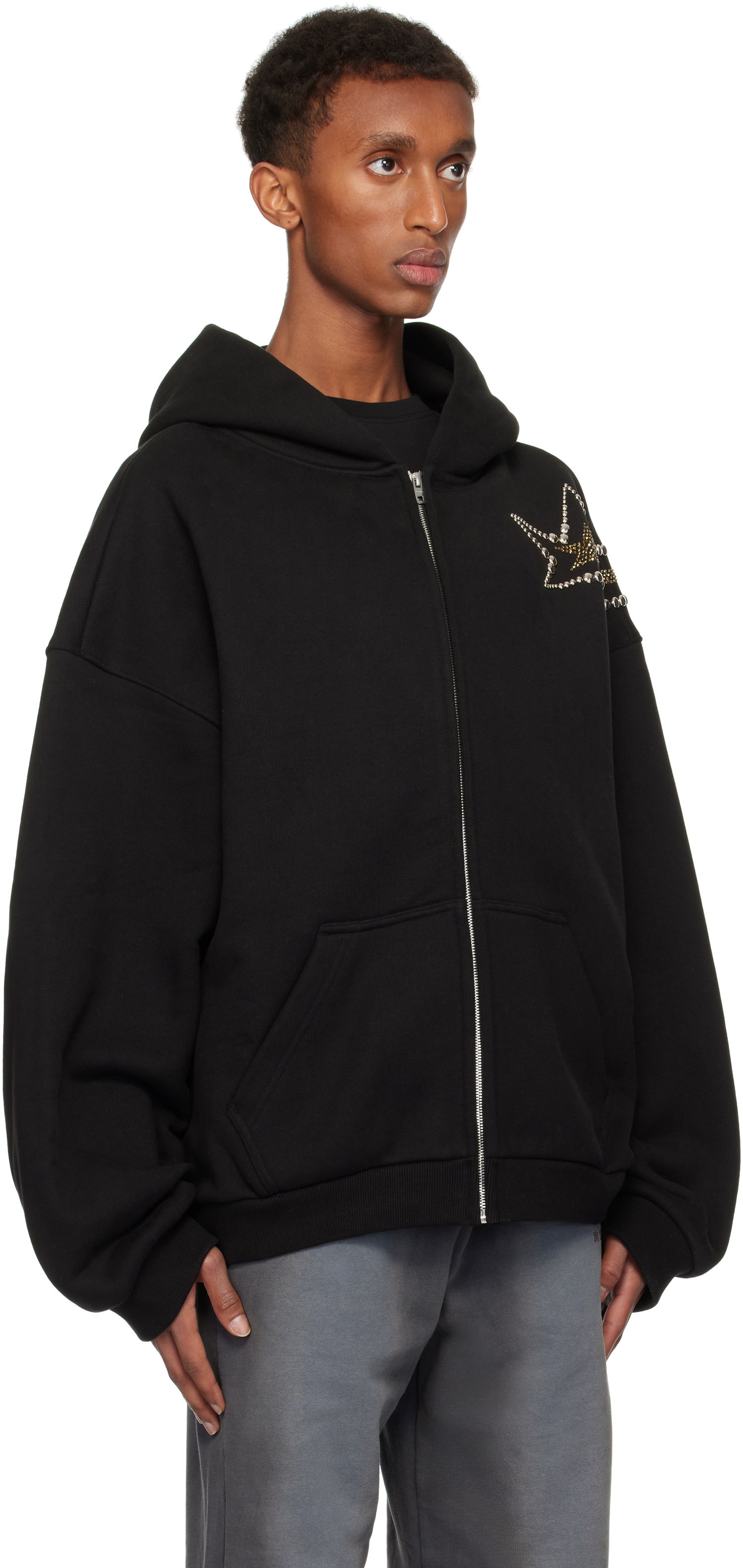 Суитчър We11done We11done Meteor Zip Hoodie Черно | WD-TJ3-24-864-U-BK, 1