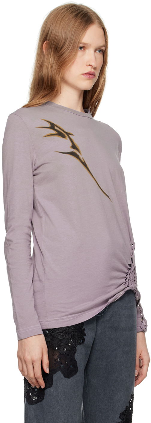 Тениска Collina Strada Collina Strada Tosh Long Sleeve T-Shirt Лилаво | XX3377, 1