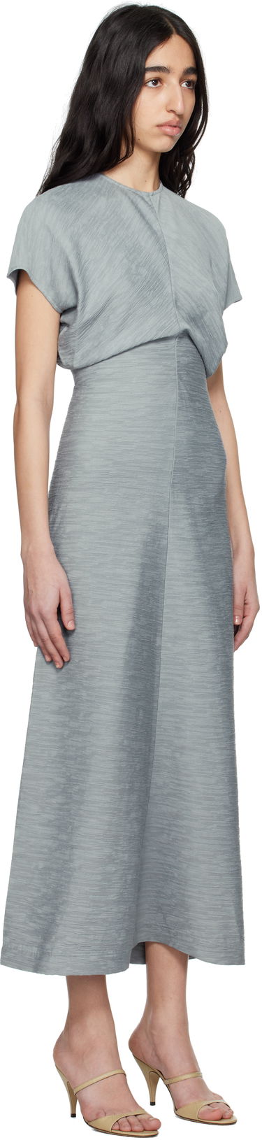 Pокля TOTEME TOTEME Slouch Waist Maxi Dress Черно | 243-WRD1103-FB0199, 4