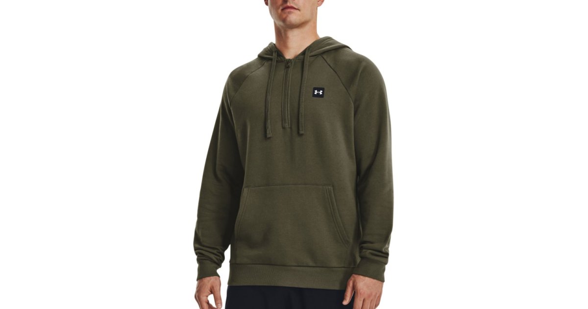Суитчър Under Armour Rival Fleece 1/2 Zip Hoodie Зелено | 1373371-390, 1