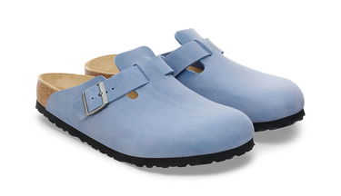 Кецове и обувки Birkenstock Boston Natural Leather Oiled Regular Fit Clog Синьо | 1028225, 3