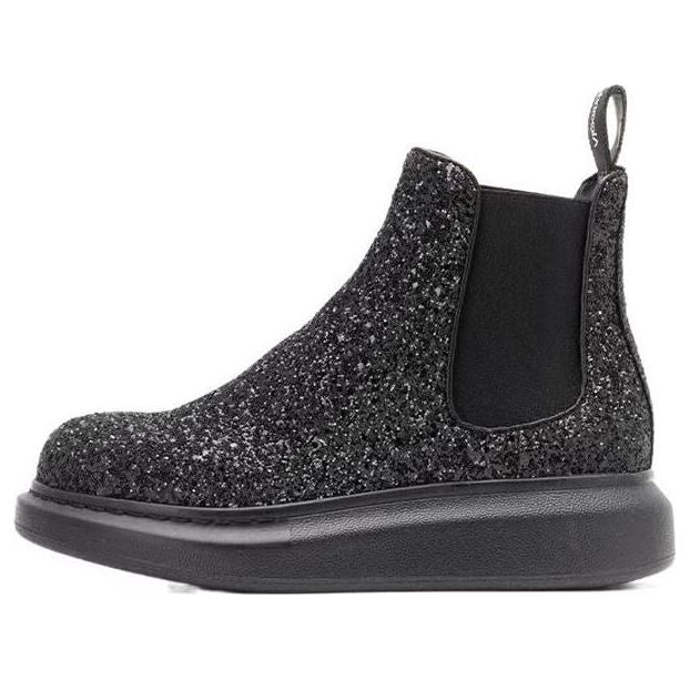 Кецове и обувки Alexander McQueen Alexander McQueen Glitter Ankle Boots Черно | 621041W4EY71000