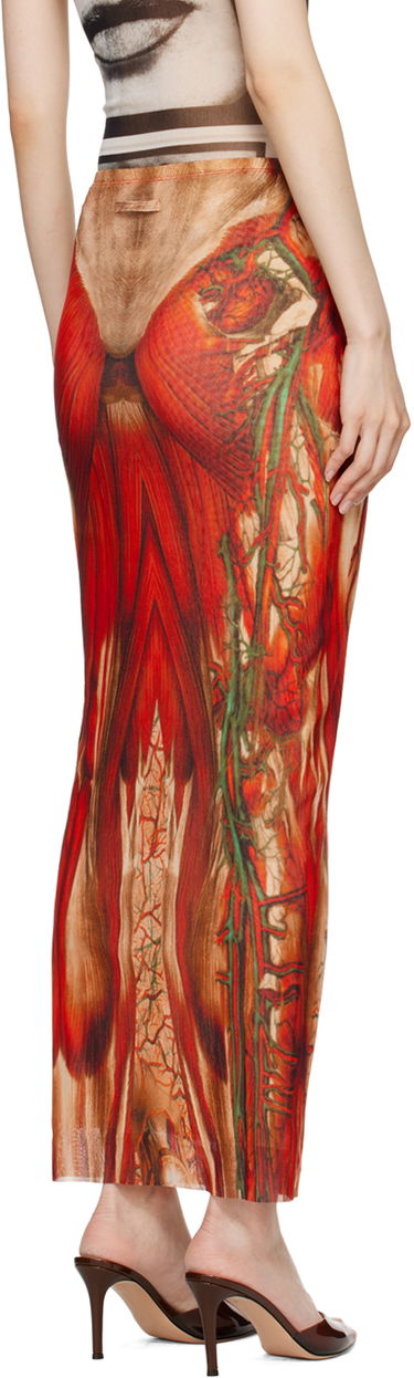 Пола Jean Paul Gaultier Jean Paul Gaultier 'The Écorché' Maxi Skirt Червено | 24/30-F-JU124-T554-301540, 2