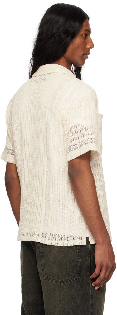 Риза Andersson Bell Andersson Bell Jacquard Stripe Short Sleeve Shirt Бежово | atb1279m, 2
