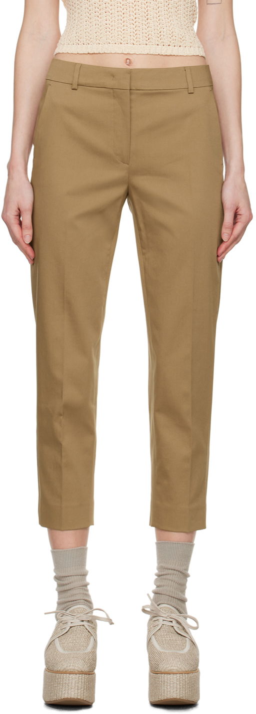 Панталони Max Mara Slim Fit Cropped Trousers Бежово | 2411131072600, 0