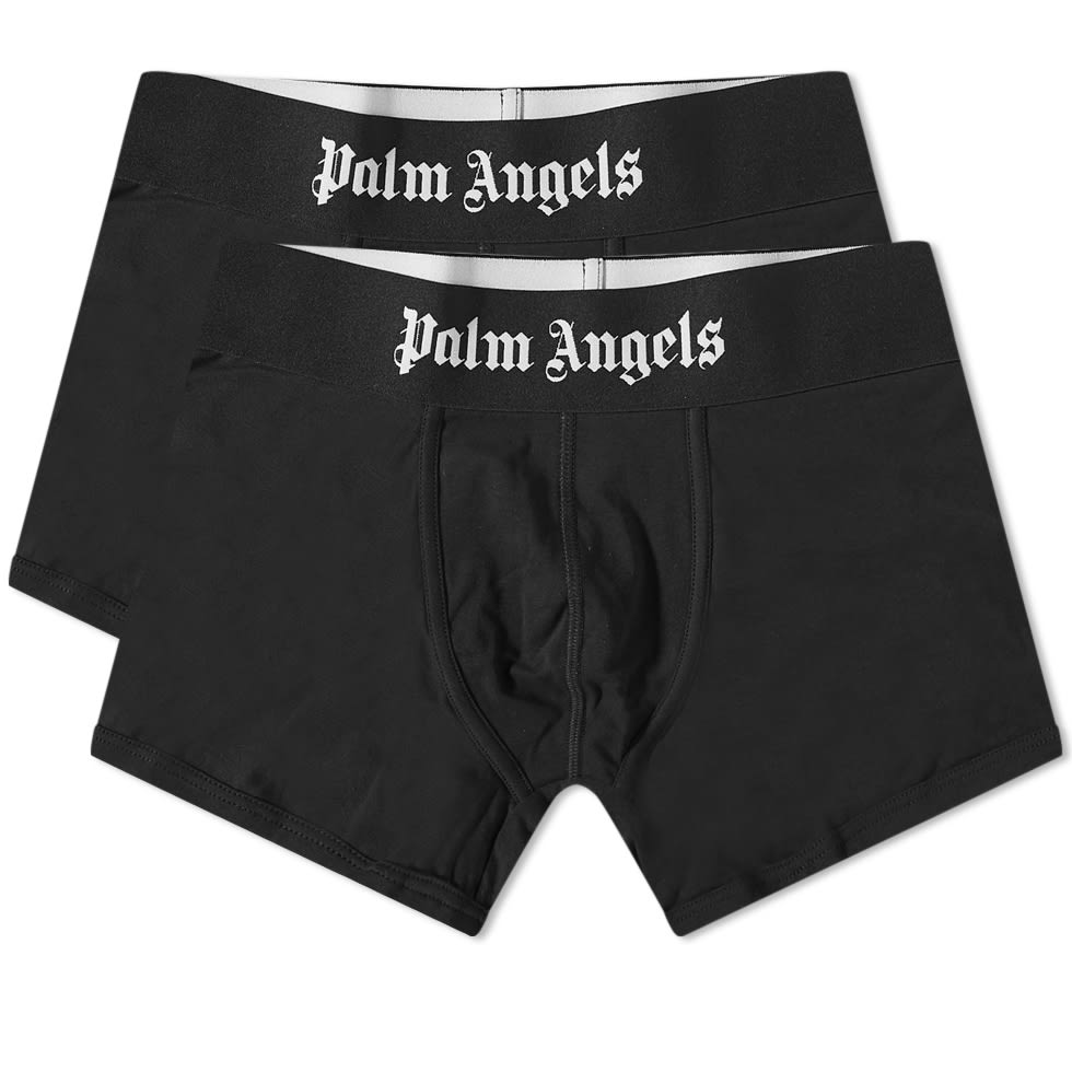 Боксерки Palm Angels Logo Boxer - 2 Pack Черно | PMUH001C99FAB0010110, 0