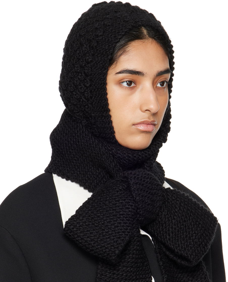 Шал SHUSHU/TONG SHUSHU/TONG Knit Bowknot Hooded Scarf Черно | MWDCAC05 ACR001, 1
