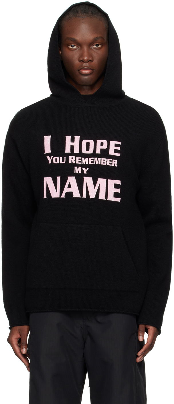 Суитчър We11done We11done 'I Hope You Remember My Name' Graphic Print Hoodie Черно | WD-KT2-24-616-U-BK, 0