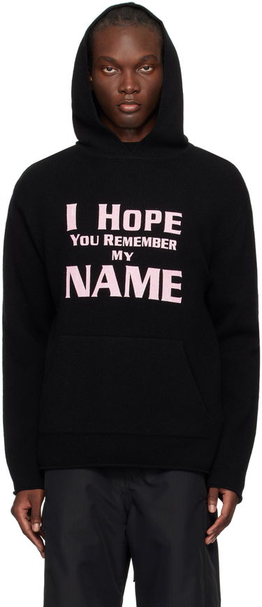 Суитчър We11done We11done 'I Hope You Remember My Name' Graphic Print Hoodie Черно | WD-KT2-24-616-U-BK, 0