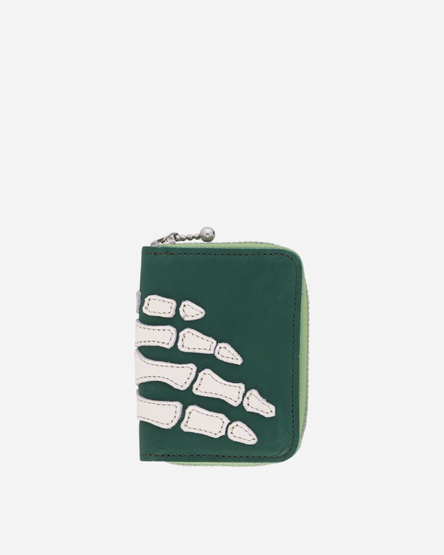 Thumb-Up Bone Hand Zip Mini Wallet