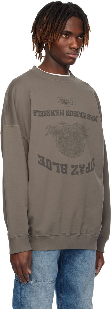 Пуловер Maison Margiela MM6 Maison Margiela Printed Sweatshirt Кафяво | SH0GU0023 M25012, 4