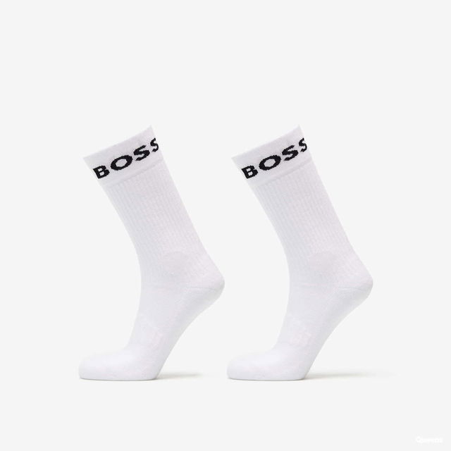 Hugo 2-Pack of Quarter-Length Socks in Stretch Fabric White