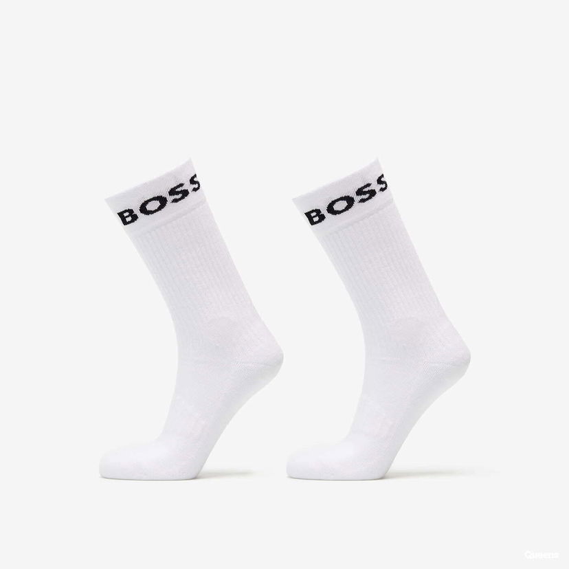 Чорапи BOSS Hugo 2-Pack of Quarter-Length Socks in Stretch Fabric White Бяло | 50469747-100