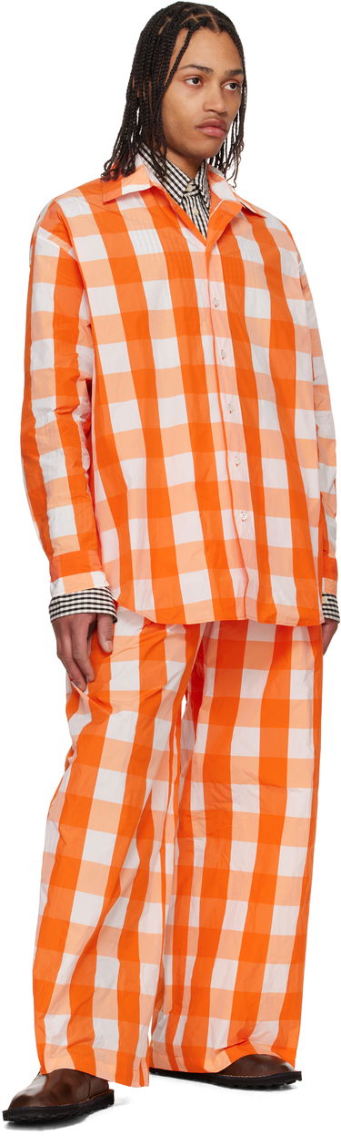 Риза Walter Van Beirendonck Walter Van Beirendonck Maxi Gingham Button-Up Shirt Оранжево
 | 6002, 3
