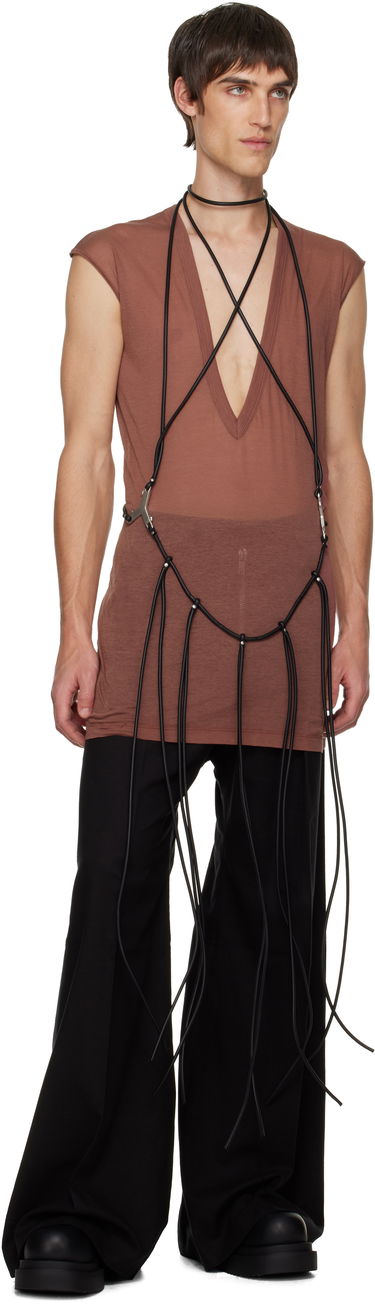 Потник Rick Owens Concordians Cord Fringed Tank Top Кафяво | RR02E1457 LBL, 3