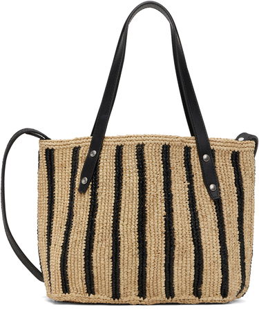 Голяма пазарска чанта rag & bone Rag & Bone Small Striped Straw Tote Бежово | ST100522, 0