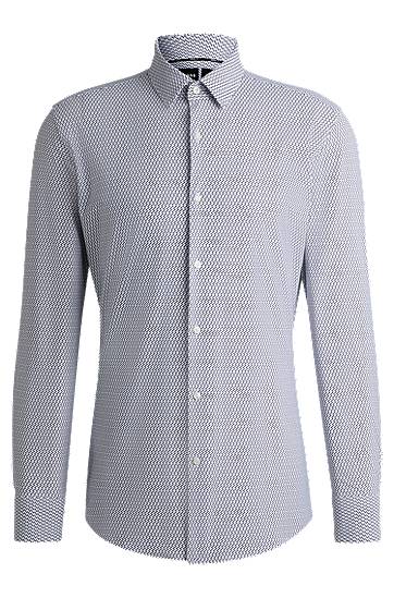 Риза BOSS Slim-Fit Performance-Stretch Printed Jersey Shirt Синьо | 50539392, 0