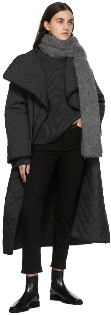 Пухо яке TOTEME TOTEME Quilted Wrap Coat Черно | 213-112-732, 3