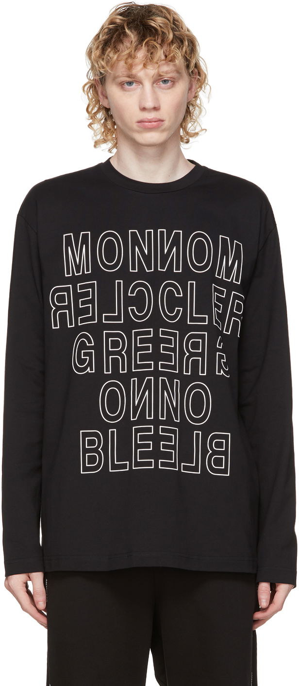 Тениска Moncler Black Logo Long Sleeve T-Shirt Черно | F20978D70010829HD, 0