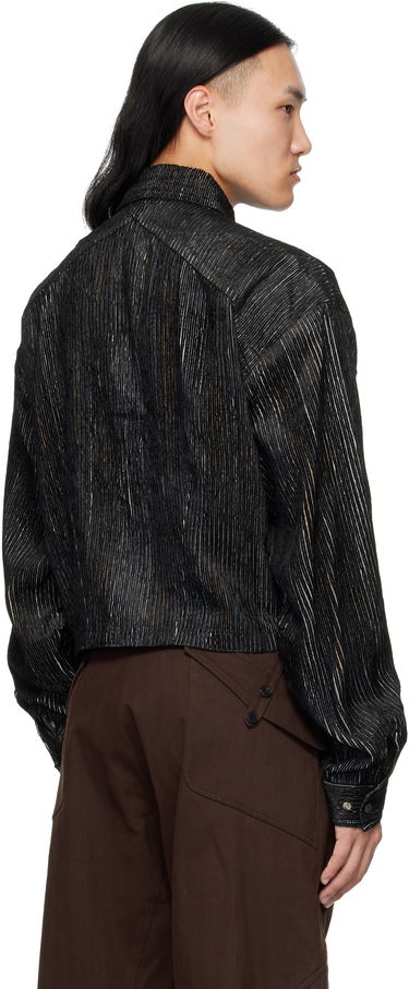 Риза KIKO KOSTADINOV Kiko Kostadinov Kraner Striped Cropped Shirt Черно | KKAW25SH01-53, 2