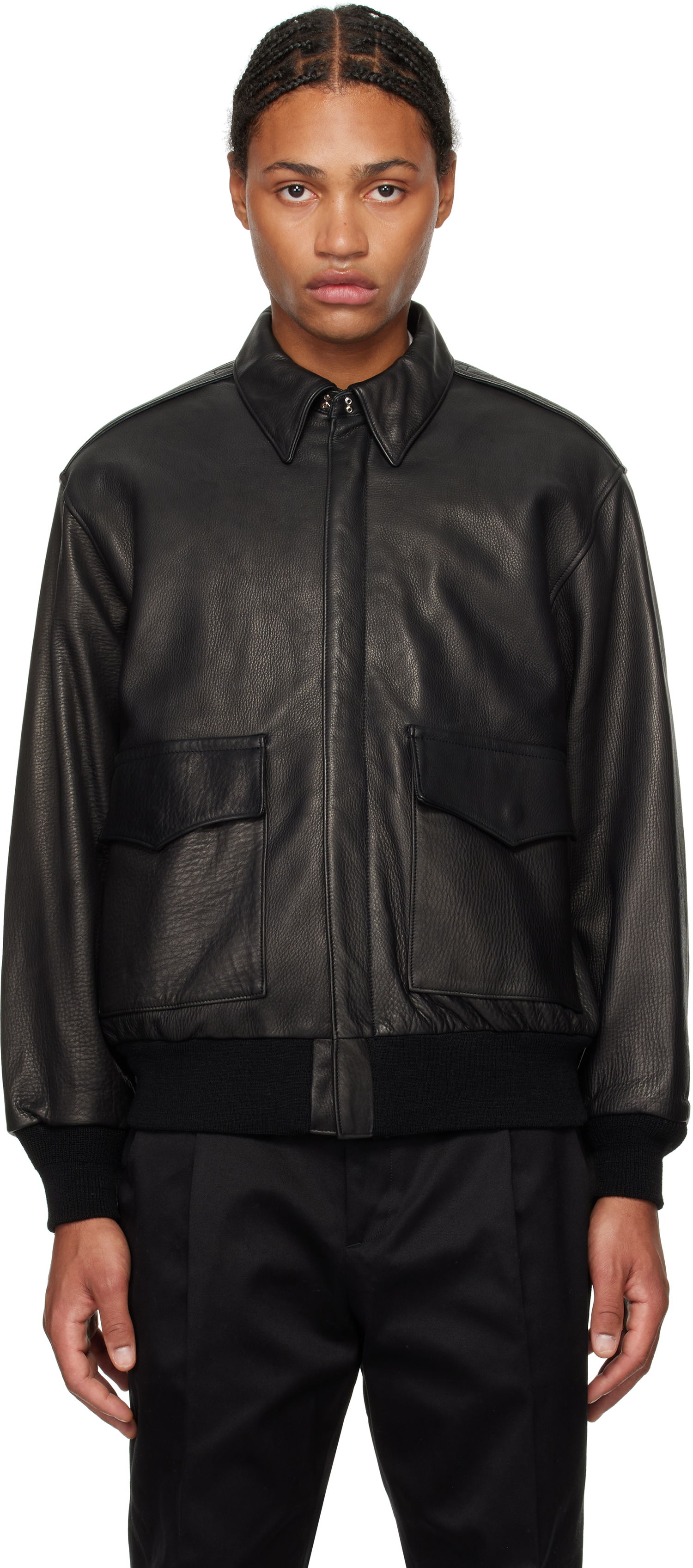 Яке бомбър WACKO MARIA A-2 Flight Leather Jacket Черно | 24FW-WMO-BL07, 0