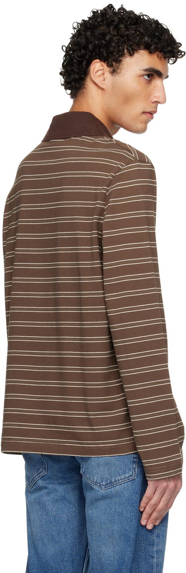 Поло тениска A.P.C. A.P.C. Long-Sleeve Striped Polo Кафяво | COHLV-H26519, 2