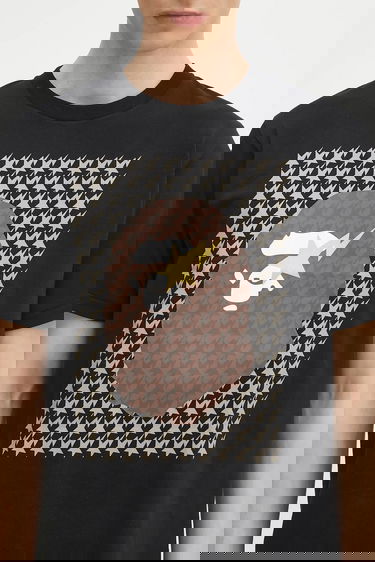 Тениска BAPE A Bathing Ape STA Houndstooth APE Head Graphic T-Shirt Черно | 1K80110035, 3