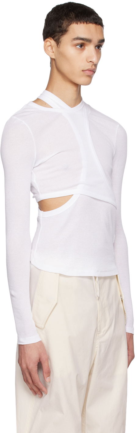 Тениска Dion Lee Modular Cutout Long Sleeve T-Shirt Бяло | C3102R23, 1
