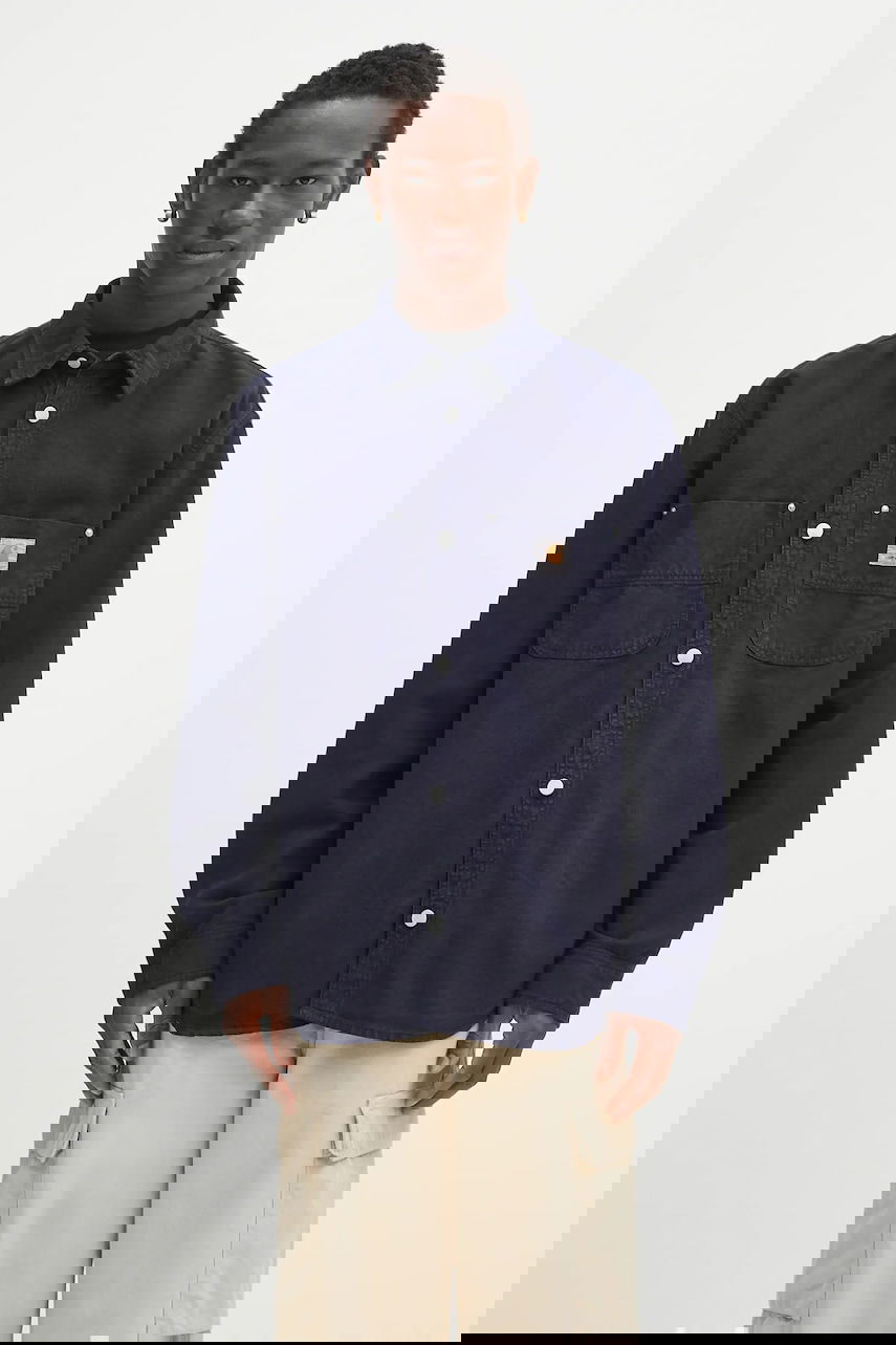 Риза Carhartt WIP Walter Relaxed Fit Classic Collar Shirt Тъмно синьо | I033578.1CGD, 0