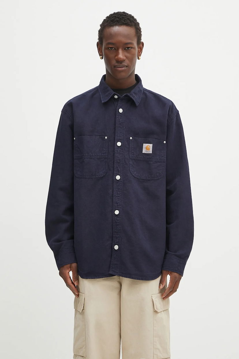 Риза Carhartt WIP Walter Relaxed Fit Classic Collar Shirt Тъмно синьо | I033578.1CGD