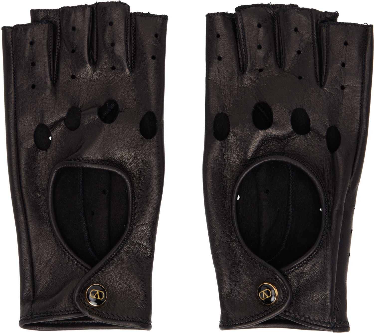 Ръкавици Valentino Valentino Garavani VLogo Signature Nappa Fingerless Gloves Черно | 6W2GD00BUTV, 0