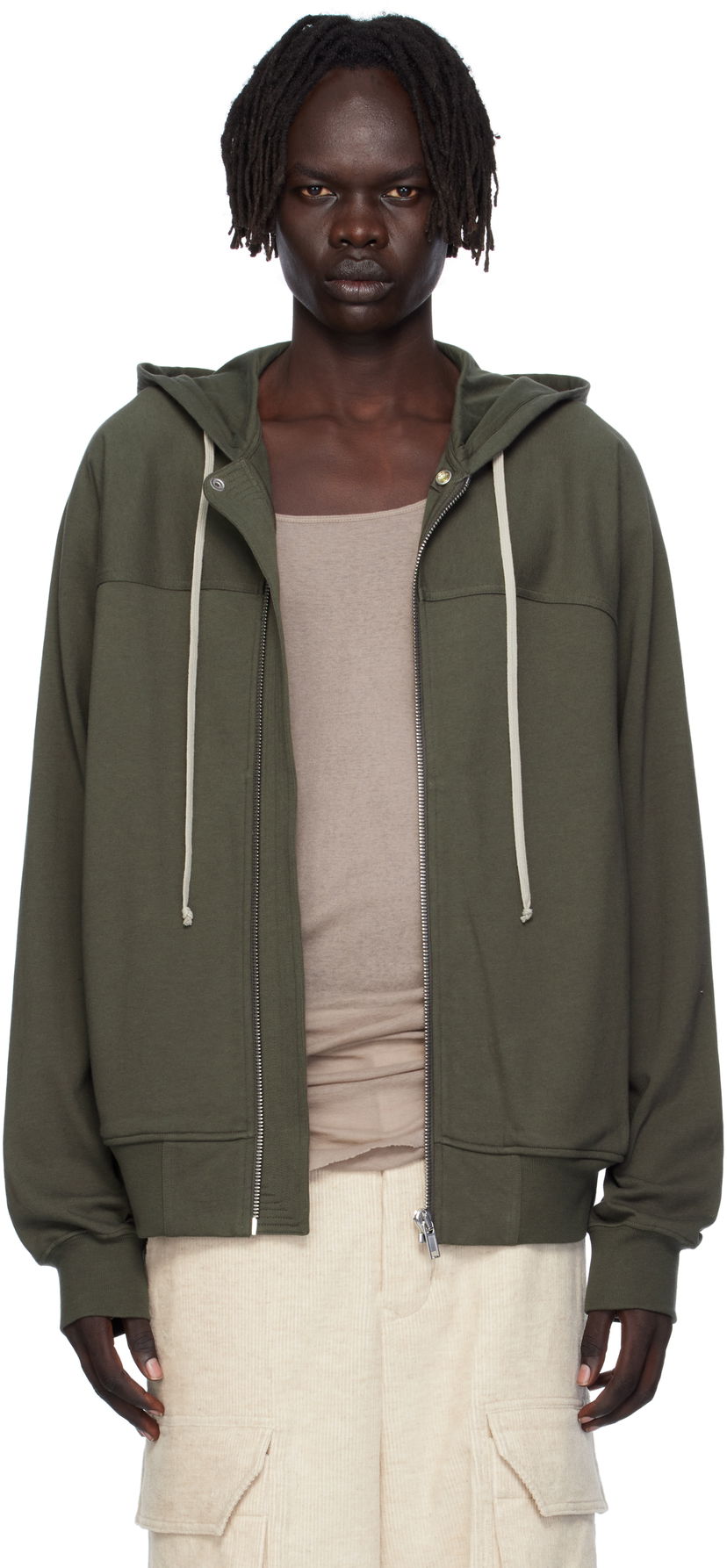 Суитчър Rick Owens Rick Owens Concordians Windbreaker Hoodie Зелено | RU02E1241 BA