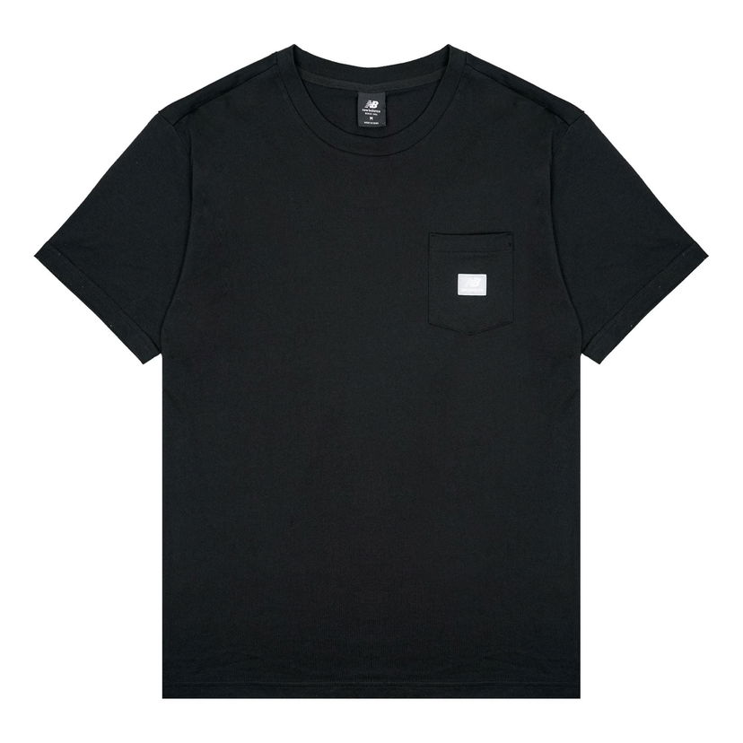 Риза New Balance Pocket Logo Round Neck T-Shirt Черно | AMT01567-BK