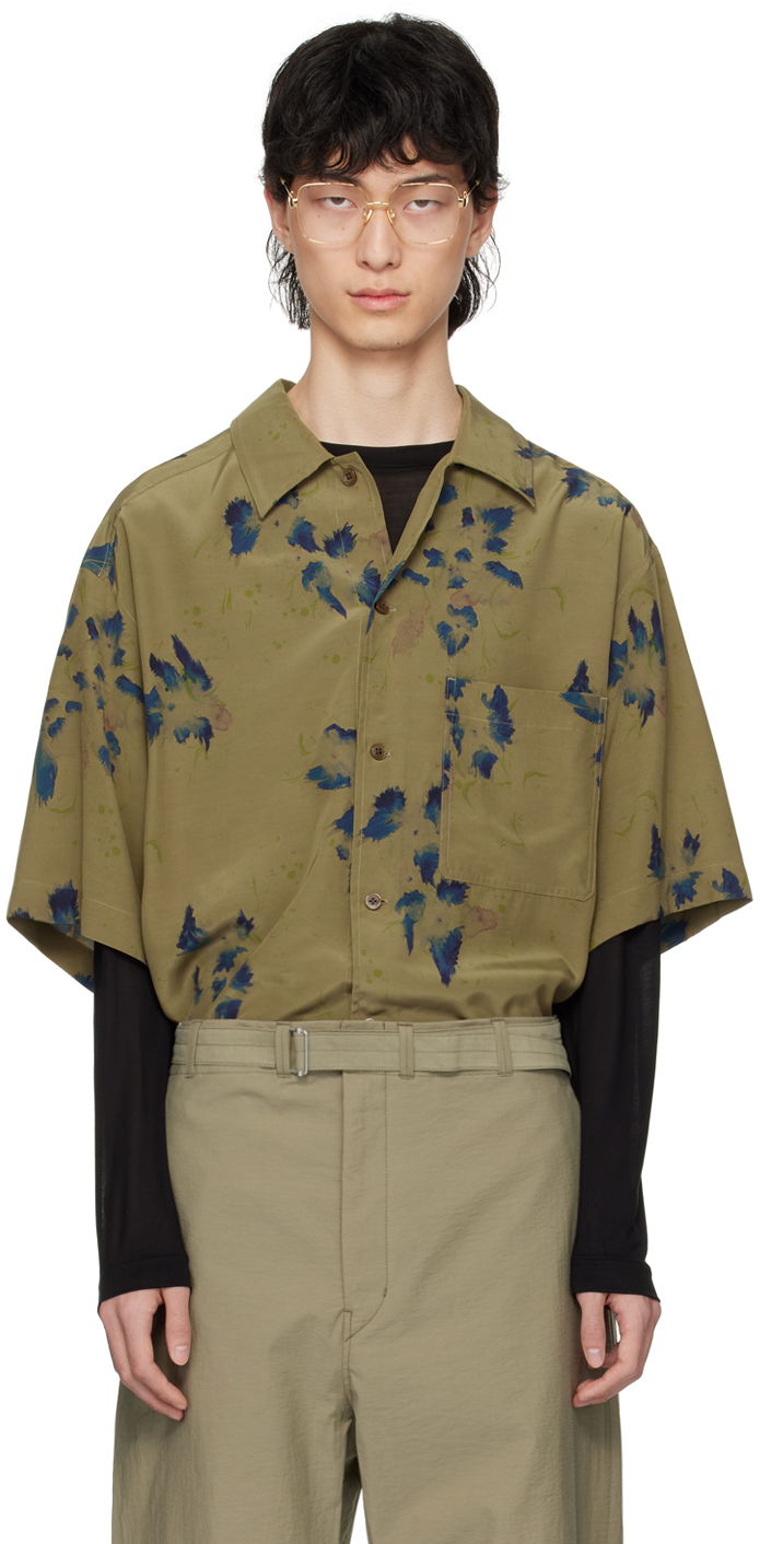 Риза LEMAIRE LEMAIRE Men's Summer Floral Print Shirt Зелено | SH1101 LF1262