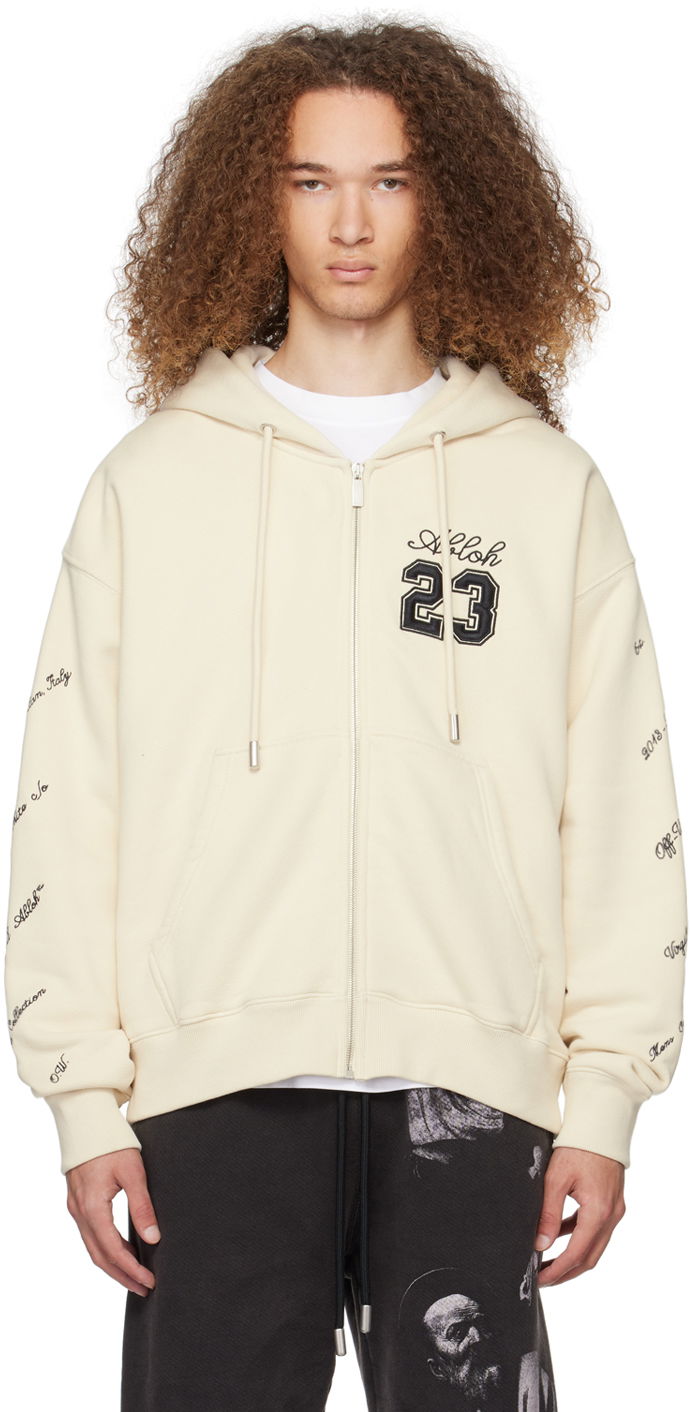 Суитчър Off-White 23 Skate Hoodie Бежово | OMBE015S24FLE0040310