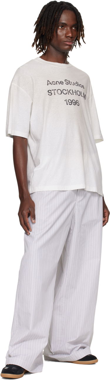 Панталони Acne Studios Acne Studios Striped Trousers Бяло | CK0128-, 3