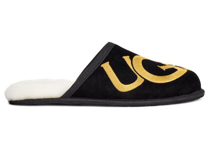 Облекло и аксесоари UGG Scuff Logo Slipper Black Gold Черно | 1101324-BKGD