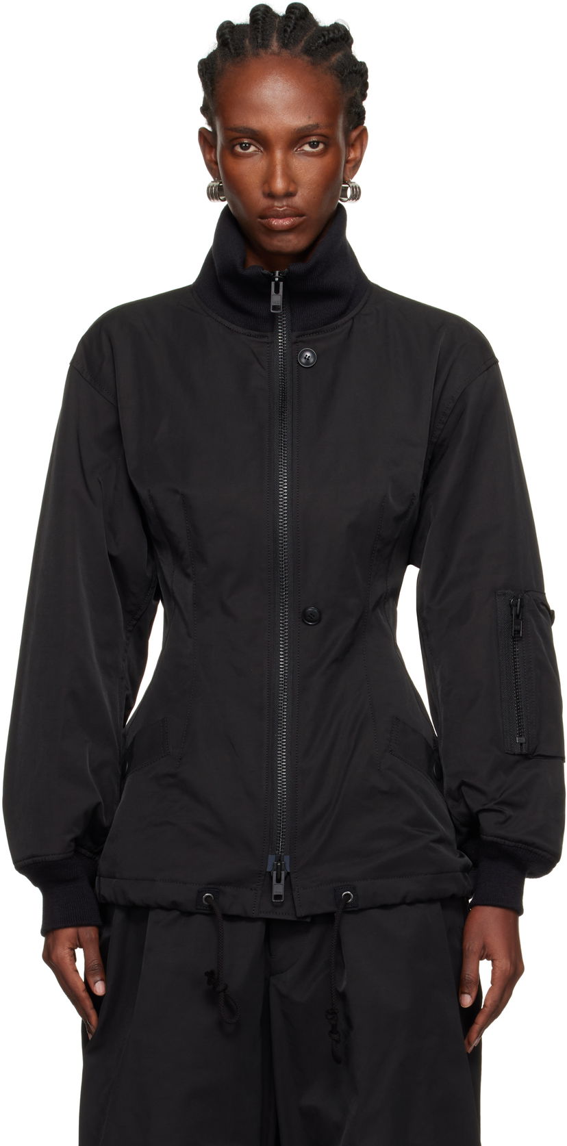 Яке бомбър Yohji Yamamoto YOHJI YAMAMOTO Twill Darts Bomber Jacket Черно | FM-J52-600