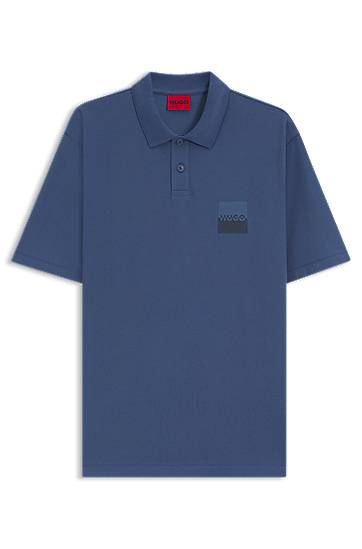 Поло тениска BOSS Relaxed Fit Cotton Polo Shirt with Split Logo by HUGO Синьо | 50542834, 0