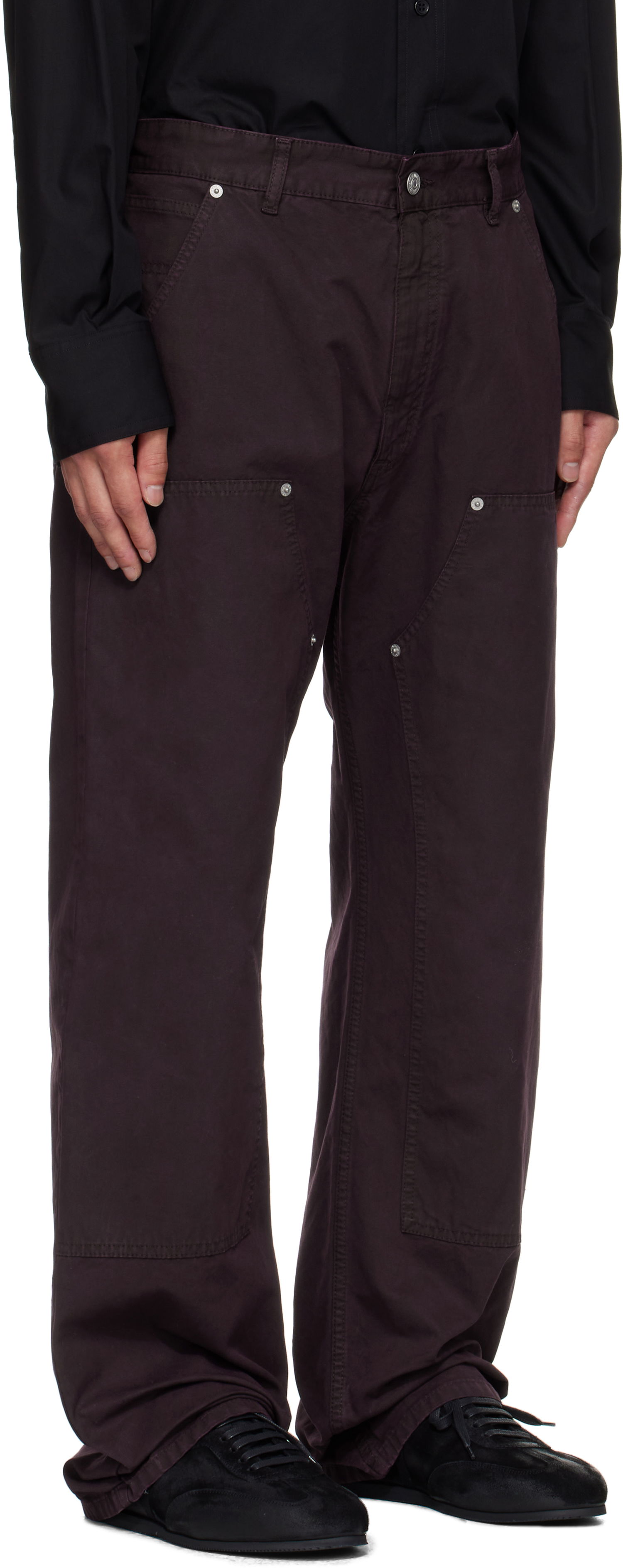 Карго панталони Maison Margiela MM6 Maison Margiela 5-Pocket Carpenter Pants Лилаво | SH2LA0044 S78548, 1