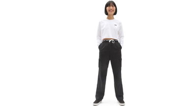 Съкратен топ Vans Cropped T-Shirt Бяло | VN0A4OUQWHT, 3