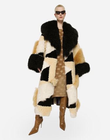Палта Dolce & Gabbana Long Patchwork Sheepskin Coat Многоцветен | F0V9GFGDBWXS9000, 1