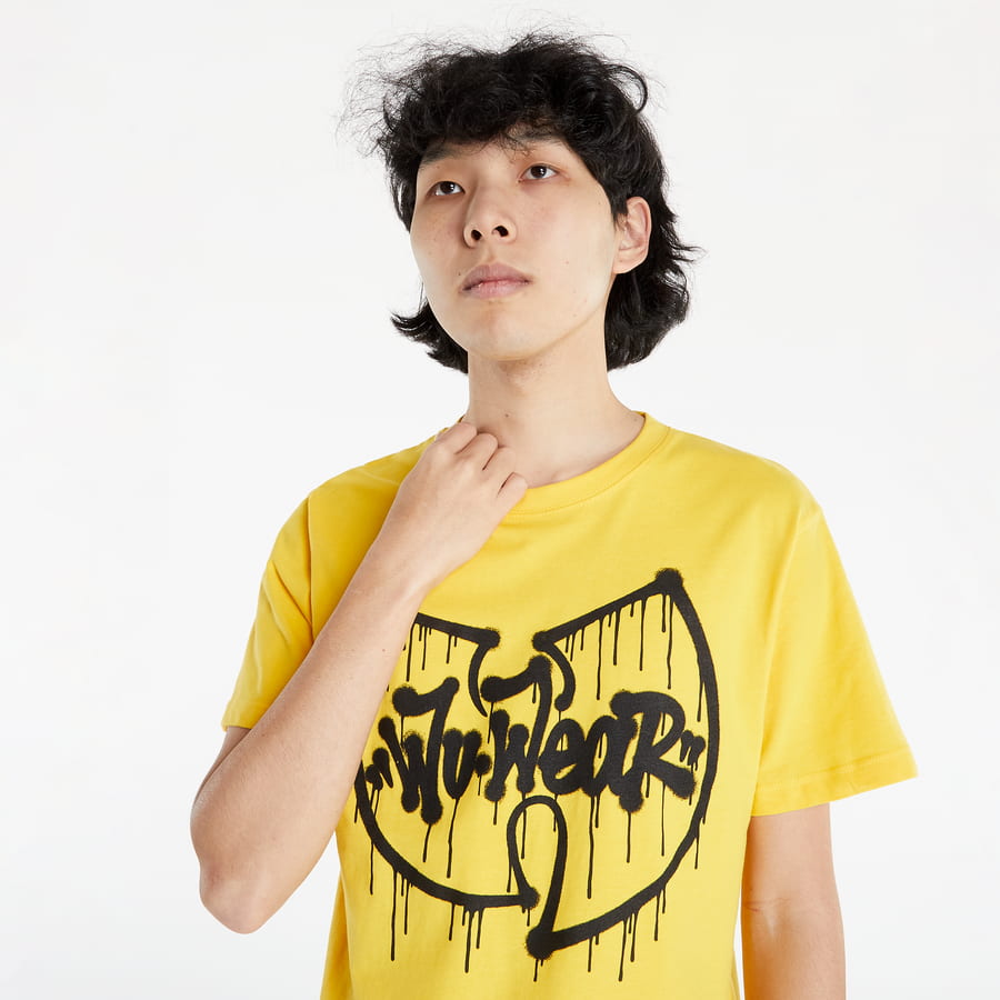 Тениска Urban Classics Wu Wear Dripping Logo Tee Жълто | WU054, 1