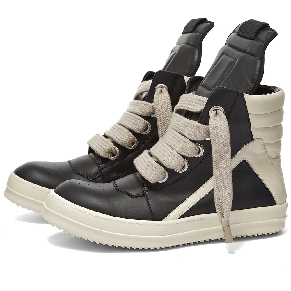 Кецове и обувки Rick Owens Geobasket Oversized Eylet Sneaker Black/White Черно | RU02B2894-LPOW1-911, 0