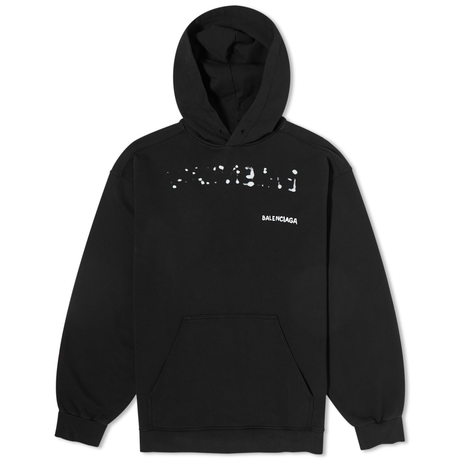 Суитчър Balenciaga Bleed Logo Popover Hoodie Черно | 600583-TOVO6-1070, 0