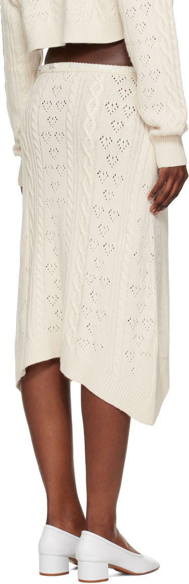 Пола GUIZIO Noah Wool Cable Knit Midi Skirt Бяло | H25310S020, 2