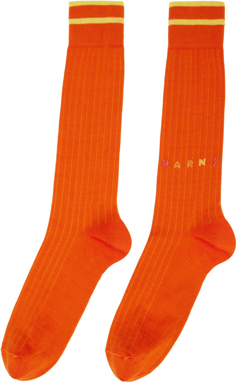 Чорапи Marni Marni Ribbed Knit Socks Оранжево
 | SKZC0110Q0 UFC143, 1