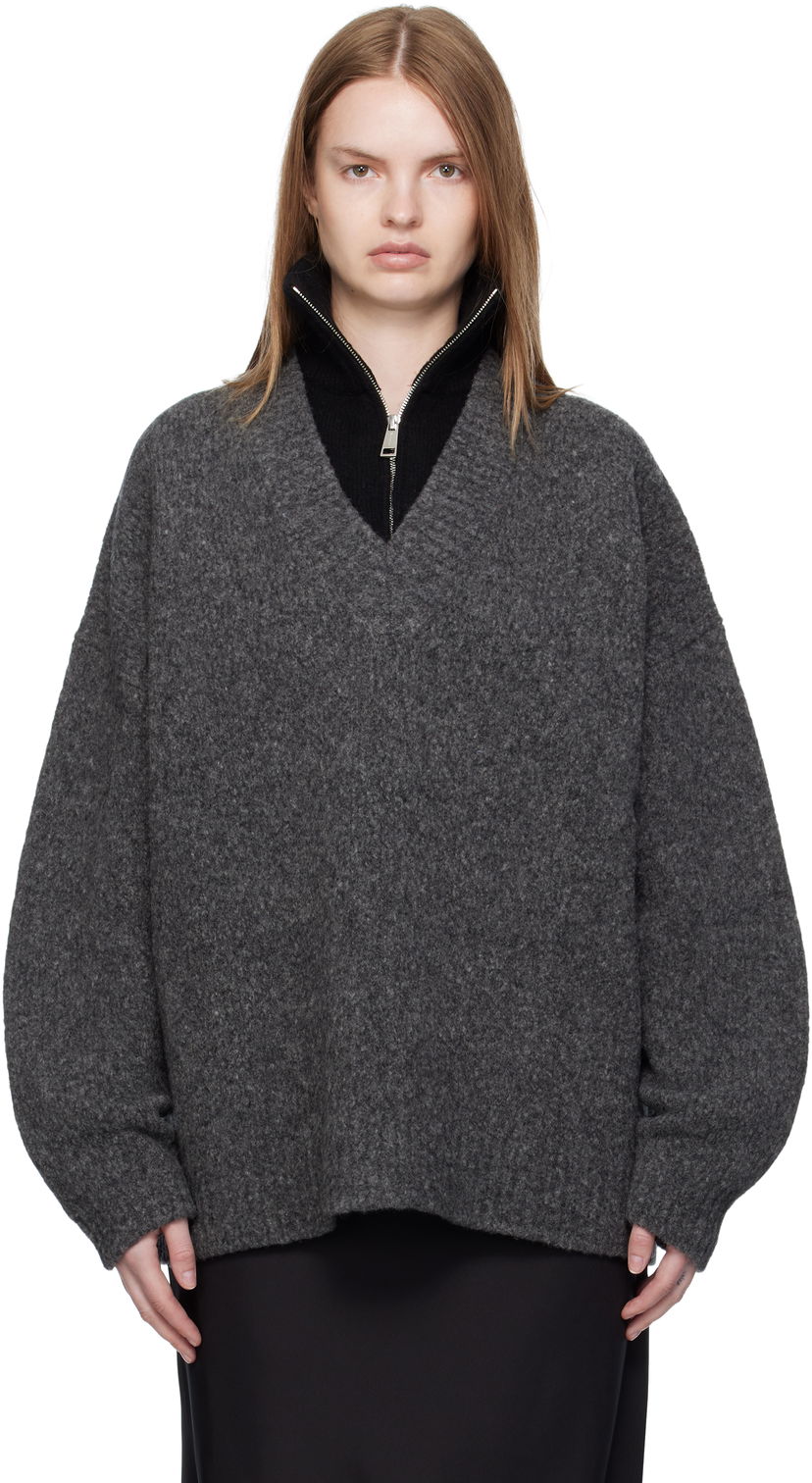 Пуловер Nanushka Nanushka Kylen Half-Zip Sweater Сиво | NU25PFSW17197